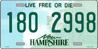 NH license plate 1802998