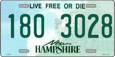 NH license plate 1803028