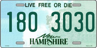 NH license plate 1803030