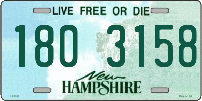 NH license plate 1803158