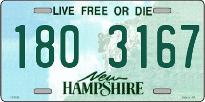 NH license plate 1803167