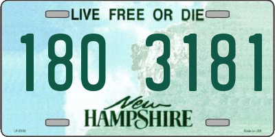 NH license plate 1803181