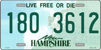 NH license plate 1803612