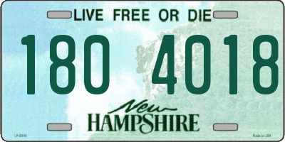 NH license plate 1804018