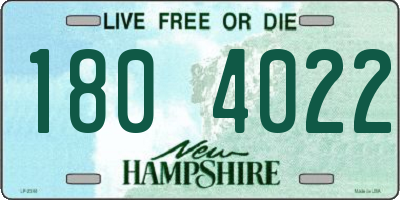 NH license plate 1804022