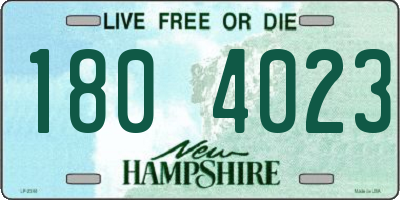 NH license plate 1804023
