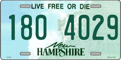 NH license plate 1804029