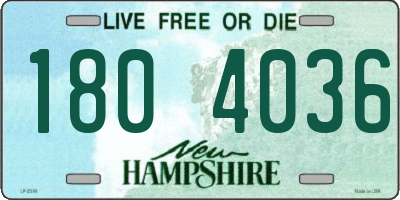 NH license plate 1804036