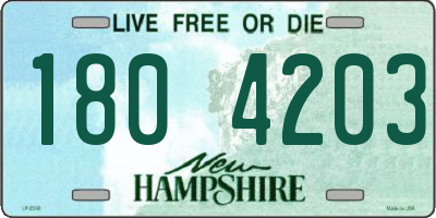 NH license plate 1804203