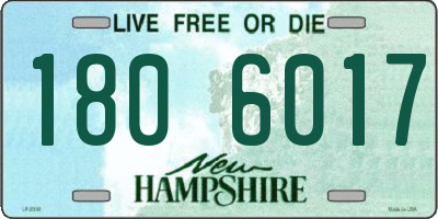 NH license plate 1806017