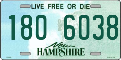 NH license plate 1806038