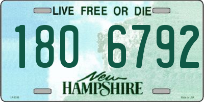 NH license plate 1806792