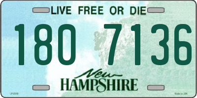 NH license plate 1807136