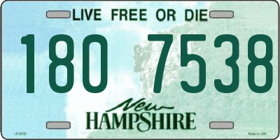 NH license plate 1807538