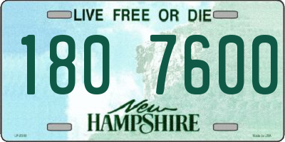 NH license plate 1807600