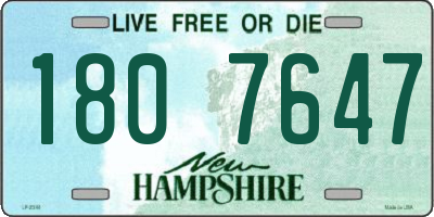 NH license plate 1807647