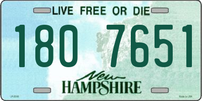 NH license plate 1807651