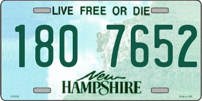 NH license plate 1807652