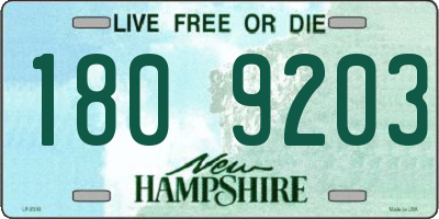 NH license plate 1809203