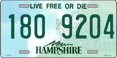 NH license plate 1809204