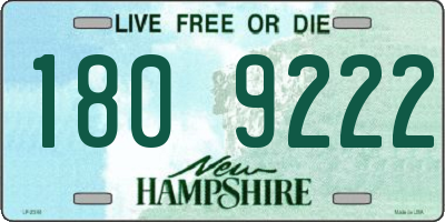 NH license plate 1809222