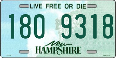 NH license plate 1809318