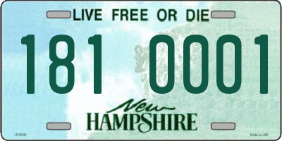 NH license plate 1810001