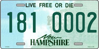 NH license plate 1810002