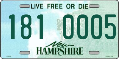 NH license plate 1810005