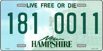NH license plate 1810011