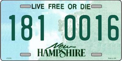 NH license plate 1810016