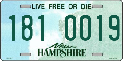 NH license plate 1810019