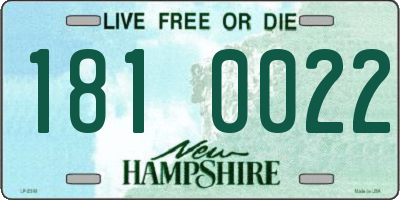 NH license plate 1810022