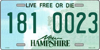 NH license plate 1810023