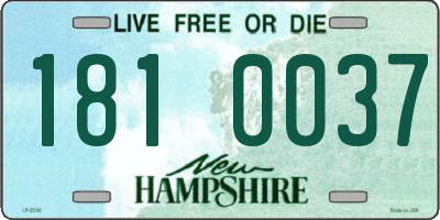 NH license plate 1810037