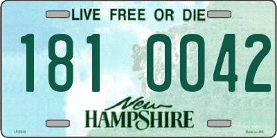NH license plate 1810042