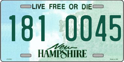 NH license plate 1810045