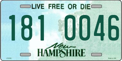 NH license plate 1810046