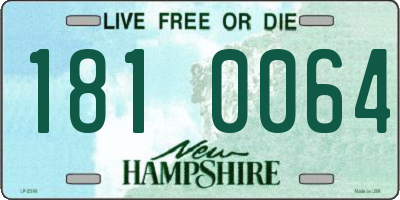 NH license plate 1810064