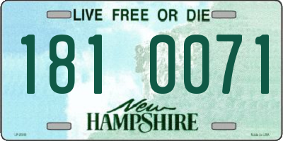 NH license plate 1810071