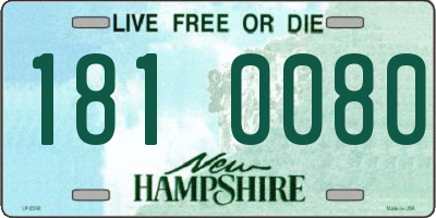 NH license plate 1810080