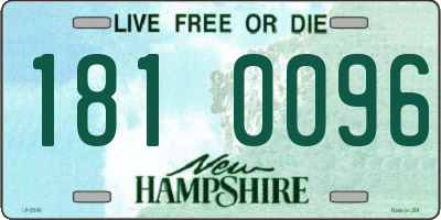NH license plate 1810096