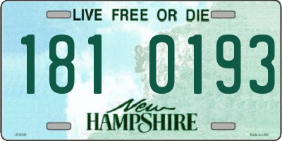 NH license plate 1810193
