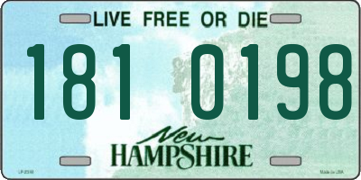 NH license plate 1810198