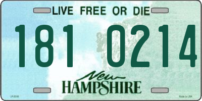 NH license plate 1810214