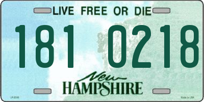 NH license plate 1810218