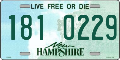 NH license plate 1810229