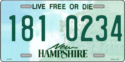 NH license plate 1810234