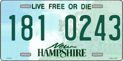 NH license plate 1810243