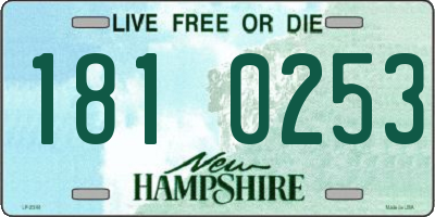 NH license plate 1810253